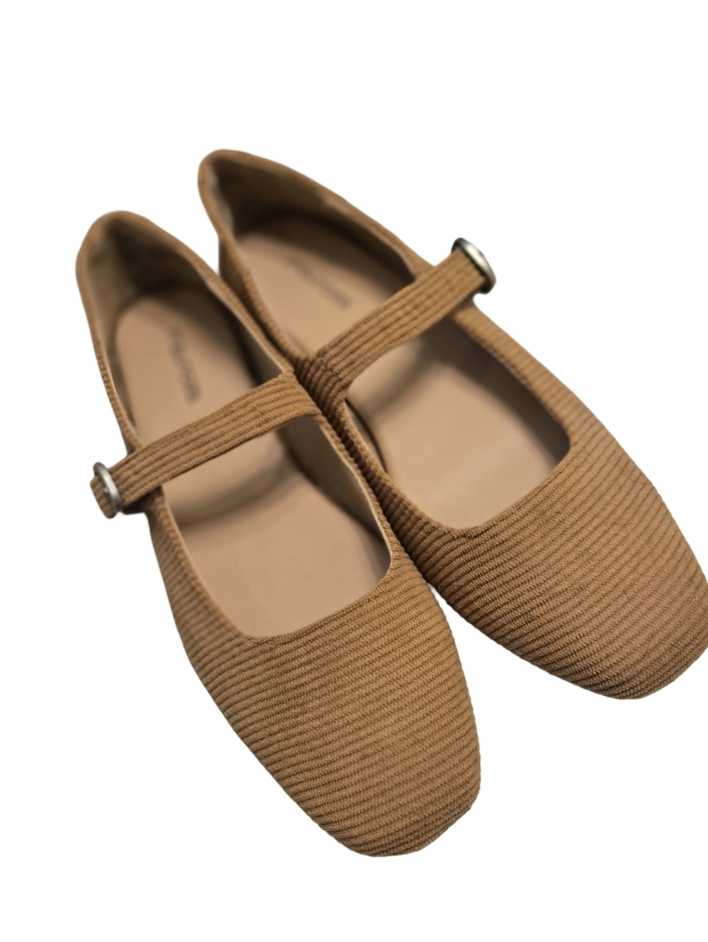 Maurices Women’s Tan Ribbed Mary Jane Flats Balletcore Cottagecore Colligiate